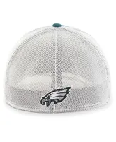 Men's '47 Brand Green Philadelphia Eagles Leather Head Flex Hat
