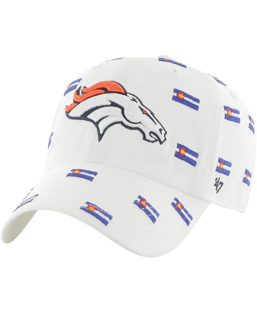 Men's and Women's '47 Brand White Denver Broncos Confetti Clean Up Adjustable Hat