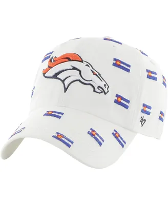 Men's and Women's '47 Brand White Denver Broncos Confetti Clean Up Adjustable Hat