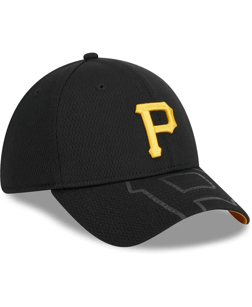 Men's New Era Black Pittsburgh Pirates Top Visor 39THIRTY Flex Hat