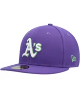 Men's New Era Purple Oakland Athletics Lime Side Patch 59FIFTY Fitted Hat