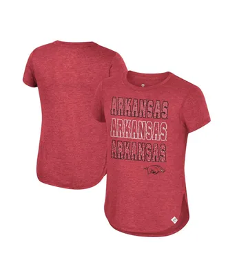 Big Girls Colosseum Cardinal Arkansas Razorbacks Hathaway T-shirt