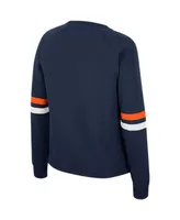 Women's Colosseum Navy Auburn Tigers Talent Competition Raglan Pullover Sweatshirt