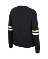 Women's Colosseum Black Purdue Boilermakers Talent Competition Raglan Pullover Sweatshirt