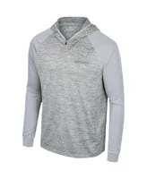 Men's Colosseum Gray Penn State Nittany Lions Cybernetic Raglan Quarter-Zip Hooded Top