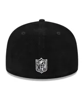 Men's New Era Black Las Vegas Raiders Throwback Cord 59FIFTY Fitted Hat