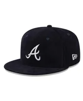 Men's New Era Navy Atlanta Braves Throwback Corduroy 59FIFTY Fitted Hat