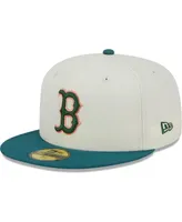 Men's New Era Cream Boston Red Sox Chrome Evergreen 59FIFTY Fitted Hat