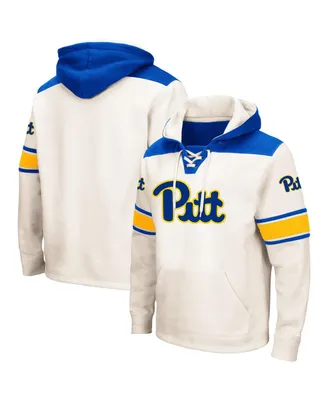 Men's Colosseum Cream Pitt Panthers 2.0 Lace-Up Pullover Hoodie