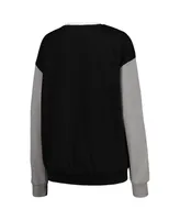 Women's Gameday Couture White, Black South Carolina Gamecocks Vertical Color-Block Pullover Sweatshirt