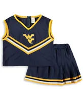 Big Girls Navy West Virginia Mountaineers Two-Piece Cheer Set