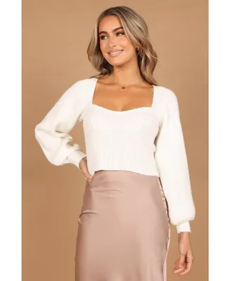 Petal and Pup Women's Gia Sweetheart Neck Bell Sleeve Knit Sweater
