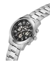 Guess Men's Multi-Function Silver-Tone Stainless Steel Watch 44mm