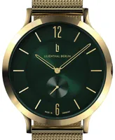 Lilienthal Berlin Men's The Classic Gold Green Gold-Tone Stainless Steel Mesh Watch 42mm