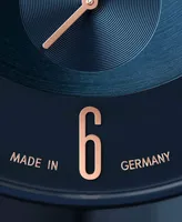 Lilienthal Berlin Men's The Classic Blue Rose Gold Navy Blue Leather Watch 42mm