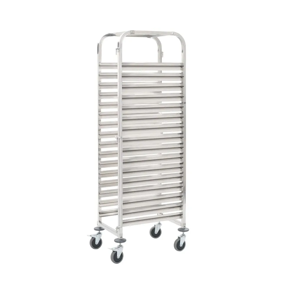 Kitchen Trolley for 16 Trays 15"x21.7"x64.2" Stainless Steel