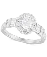 Diamond Oval Halo Engagement Ring (1-1/2 ct. t.w.) in 14k White Gold