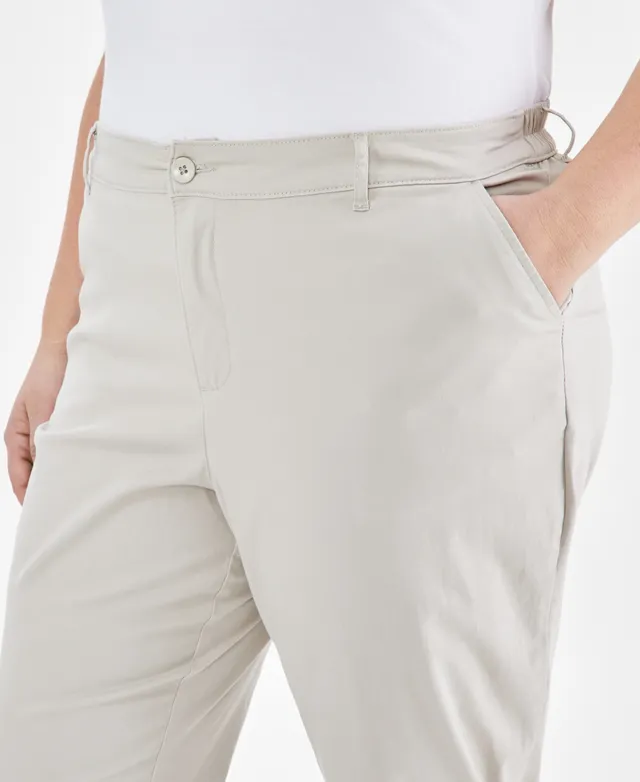 Plus Bungee-Hem Capri Pants