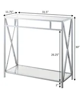 Convenience Concepts 31.5" Oxford Glass Hall Table with Shelf