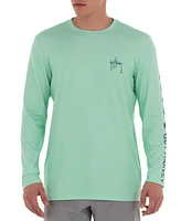 Guy Harvey Men's Core Logo Graphic Long-Sleeve Sun Protection T-Shirt