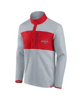 Men's Fanatics Gray, Red Washington Capitals Omni Polar Fleece Quarter-Snap Jacket