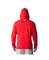 Men's Columbia Scarlet Nebraska Huskers Pfg Fish Flag Ii Pullover Hoodie