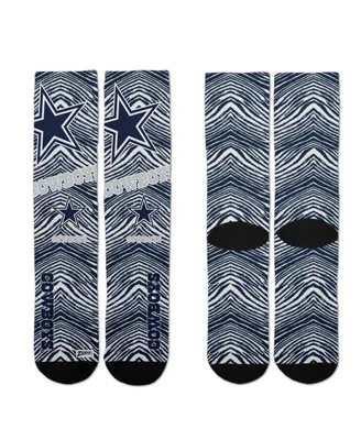 Youth Boys and Girls For Bare Feet Dallas Cowboys Zubaz Zubified Crew Socks