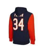 Men's Mitchell & Ness Walter Payton Navy Chicago Bears Retired Player Name and Number Pullover Hoodie