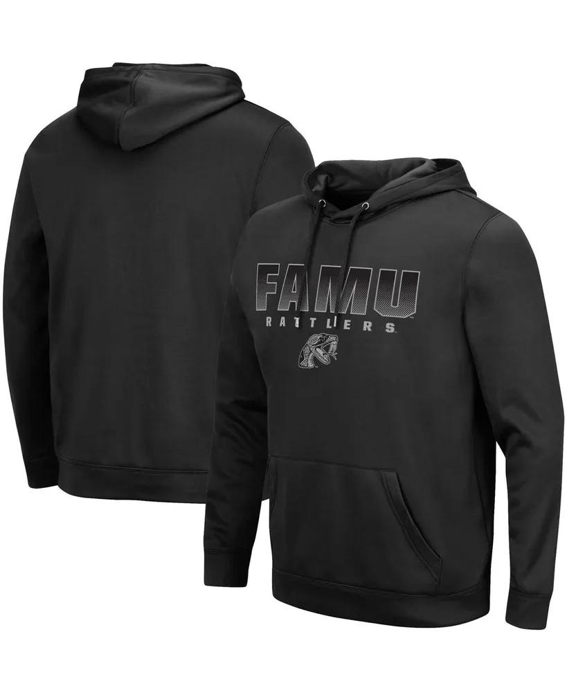 Men's Colosseum Black Florida A&M Rattlers Blackout 3.0 Pullover Hoodie