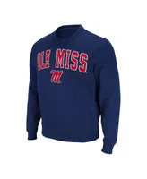 Men's Colosseum Navy Ole Miss Rebels Arch & Logo Pullover Sweatshirt