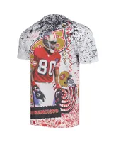 Men's Mitchell & Ness Jerry Rice White San Francisco 49ers Retired Player Name and Number Burst T-shirt