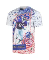 Men's Mitchell & Ness White New York Giants Retired Player Name and Number Burst T-shirt