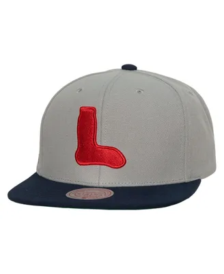 Men's Mitchell & Ness Gray Boston Red Sox Cooperstown Collection Evergreen Snapback Hat