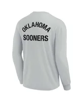 Men's and Women's Fanatics Signature Gray Oklahoma Sooners Super Soft Long Sleeve T-shirt