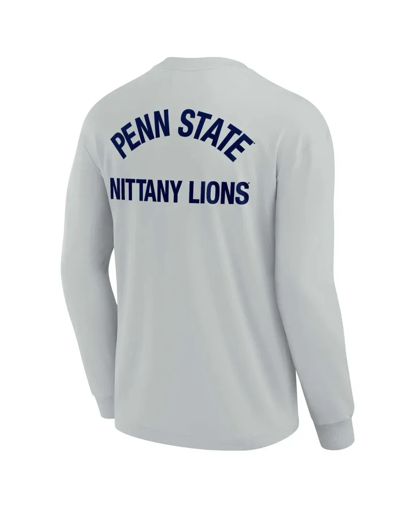 Men's and Women's Fanatics Signature Gray Penn State Nittany Lions Super Soft Long Sleeve T-shirt