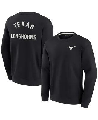 Men's and Women's Fanatics Signature Black Texas Longhorns Super Soft Pullover Crew Sweatshirt