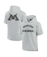 Men's and Women's Fanatics Signature Gray Minnesota Golden Gophers Super Soft Fleece Short Sleeve Pullover Hoodie