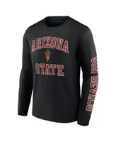 Men's Fanatics Black Arizona State Sun Devils Distressed Arch Over Logo Long Sleeve T-shirt