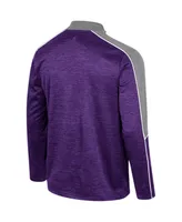 Men's Colosseum Purple Kansas State Wildcats Marled Half-Zip Jacket