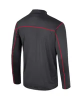 Men's Colosseum Black Alabama Crimson Tide Cameron Quarter-Zip Windshirt