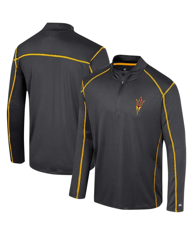 Men's Colosseum Black Arizona State Sun Devils Cameron Quarter-Zip Windshirt