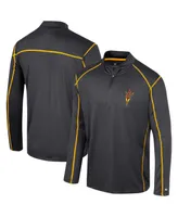 Men's Colosseum Black Arizona State Sun Devils Cameron Quarter-Zip Windshirt