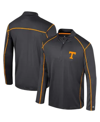 Men's Colosseum Black Tennessee Volunteers Cameron Quarter-Zip Windshirt