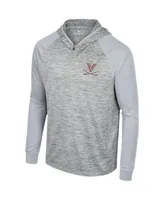 Men's Colosseum Gray Virginia Cavaliers Cybernetic Raglan Quarter-Zip Hooded Top