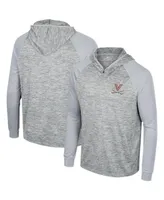 Men's Colosseum Gray Virginia Cavaliers Cybernetic Raglan Quarter-Zip Hooded Top