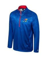 Men's Colosseum Royal Kansas Jayhawks The Machine Half-Zip Jacket