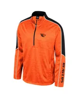 Men's Colosseum Orange Oregon State Beavers Marled Half-Zip Jacket