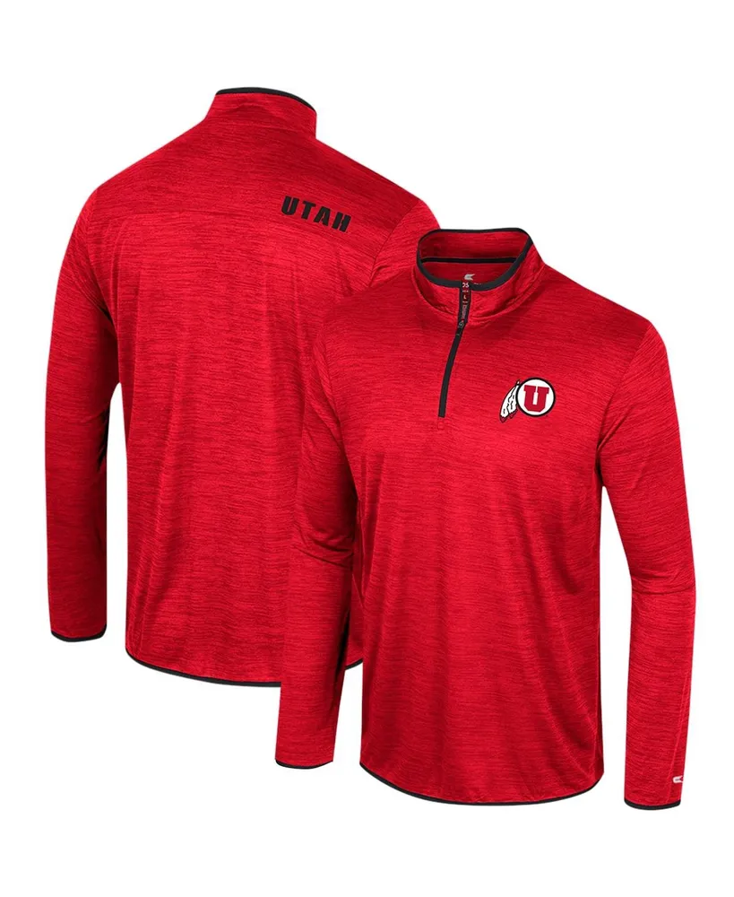 Men's Colosseum Red Utah Utes Wright Quarter-Zip Windshirt