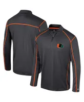 Men's Colosseum Black Miami Hurricanes Cameron Quarter-Zip Windshirt