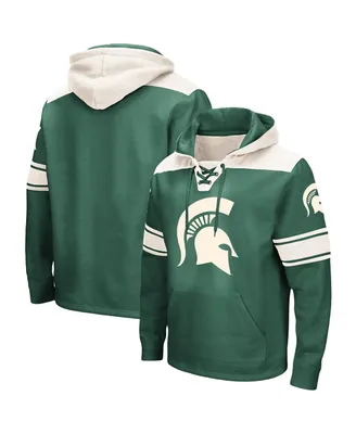 Men's Colosseum Green Michigan State Spartans Big and Tall Hockey Lace-Up Pullover Hoodie